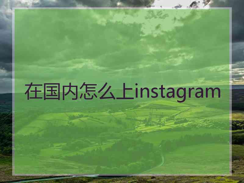 在国内怎么上instagram