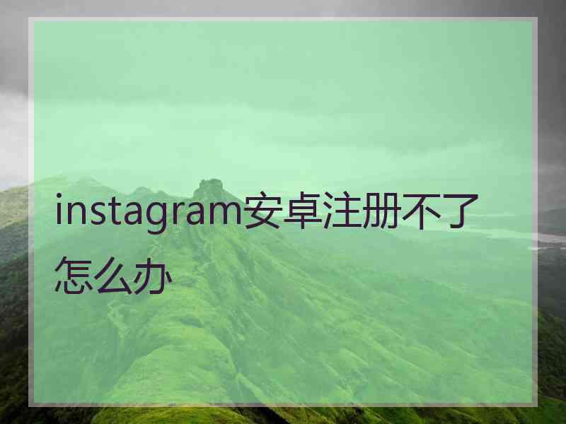 instagram安卓注册不了怎么办