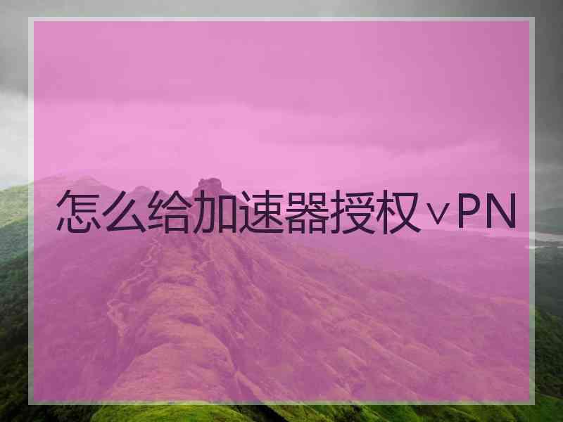 怎么给加速器授权∨PN