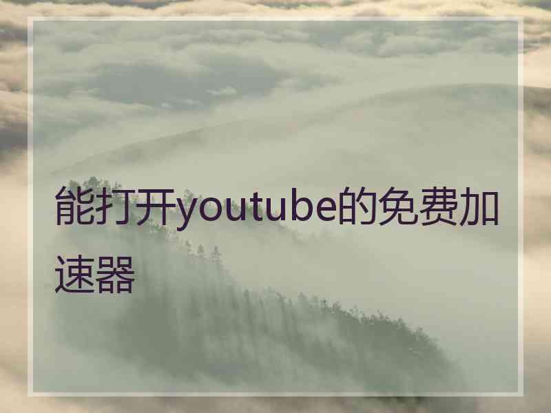 能打开youtube的免费加速器