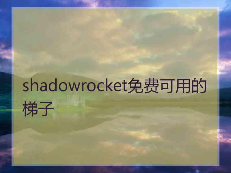 shadowrocket免费可用的梯子