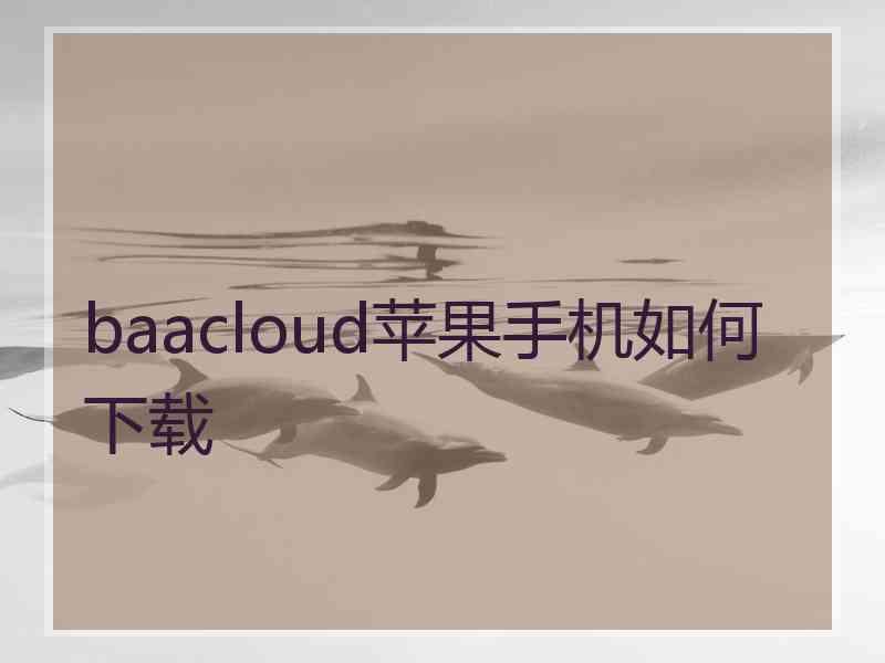 baacloud苹果手机如何下载