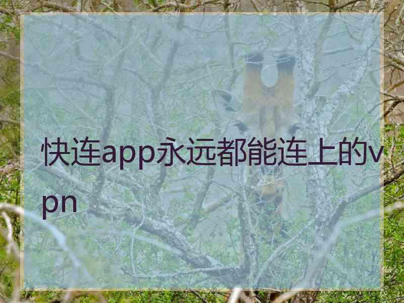 快连app永远都能连上的vpn