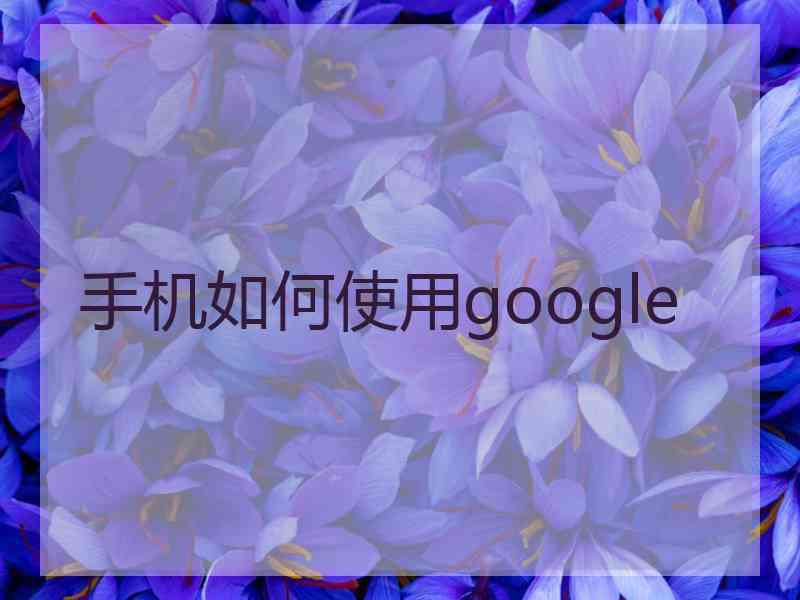 手机如何使用google