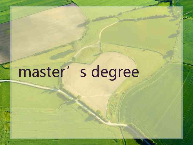 master’s degree